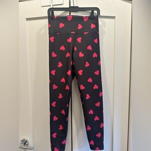 Beach Riot Heart Pattern Leggings in Black and Pink